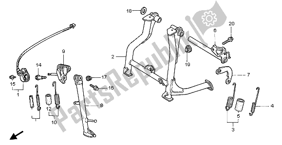 All parts for the Stand of the Honda VFR 750F 1995