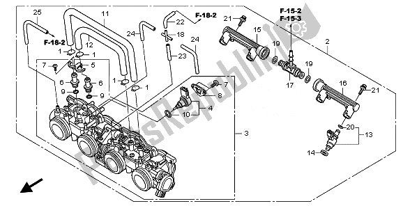 All parts for the Throttle Body of the Honda CBF 600 NA 2008