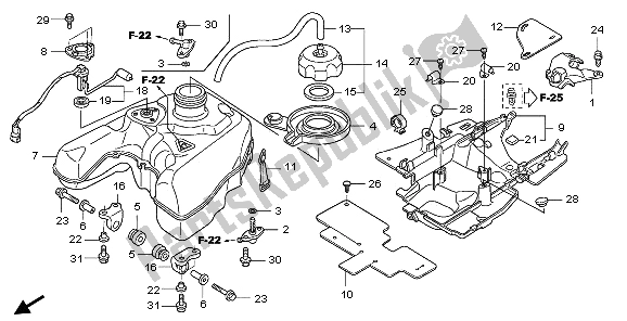 Tutte le parti per il Serbatoio Di Carburante del Honda TRX 680 FA Fourtrax Rincon 2009