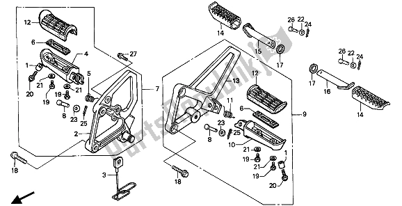 Tutte le parti per il Passo del Honda CBR 600F 1987