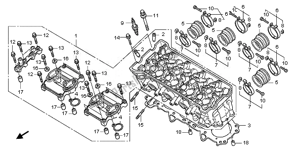 All parts for the Cylinder Head of the Honda CBF 1000 FTA 2010