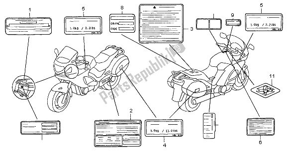 Todas las partes para Etiqueta De Precaución de Honda NT 650V 2003