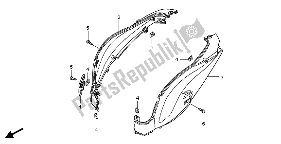 All parts for the Body Cover of the Honda PES 150 2007