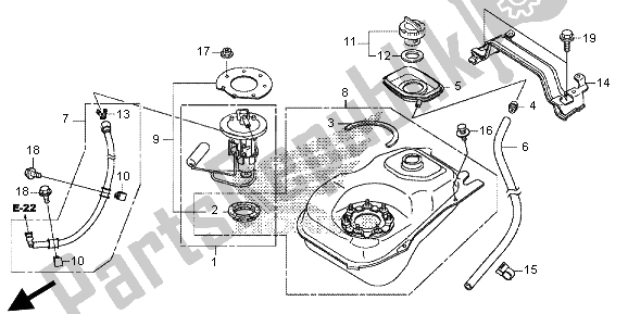 All parts for the Fuel Tank of the Honda SH 300A 2013