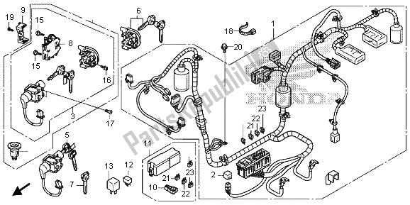 Todas las partes para Arnés De Cables de Honda SH 125 2013