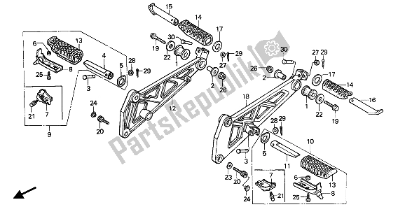 Tutte le parti per il Passo del Honda XBR 500 1987