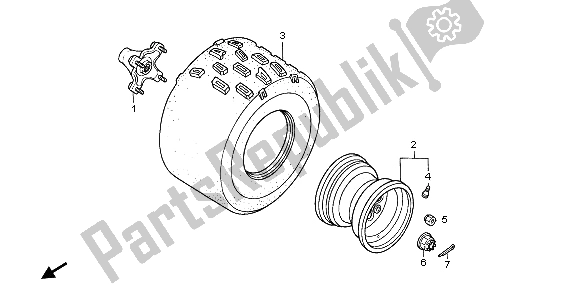 All parts for the Rear Wheel of the Honda TRX 400 EX Sportrax 2003