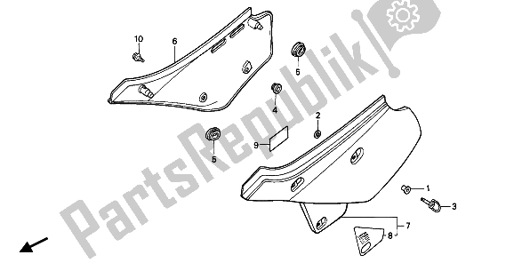 All parts for the Side Cover of the Honda XR 600R 1991