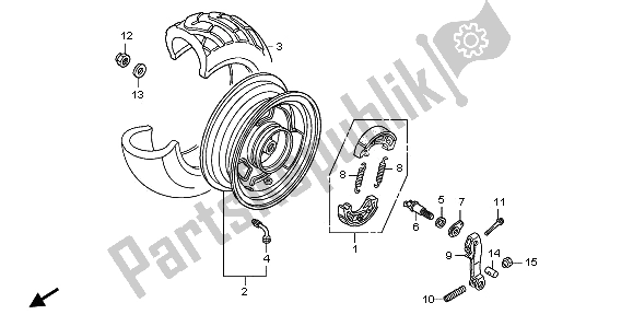 Tutte le parti per il Ruota Posteriore del Honda NPS 50 2009