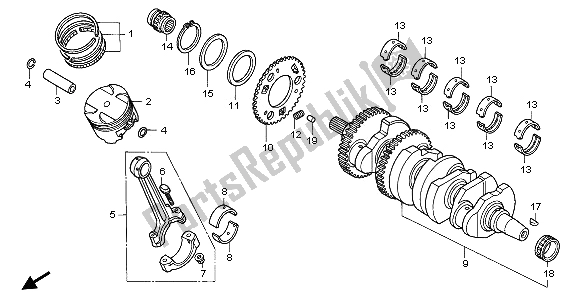 Todas las partes para Cigüeñal Y Pistón de Honda CBR 1100 XX 2003