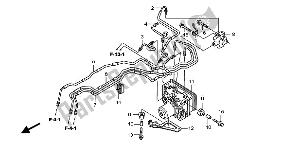 All parts for the Abs Modulator of the Honda CBF 1000 TA 2010