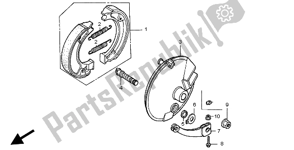 Wszystkie części do Przedni Panel Hamulca Honda XR 70R 1999