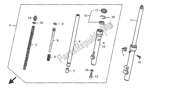 Tutte le parti per il Forcella Anteriore del Honda CRF 70F 2005