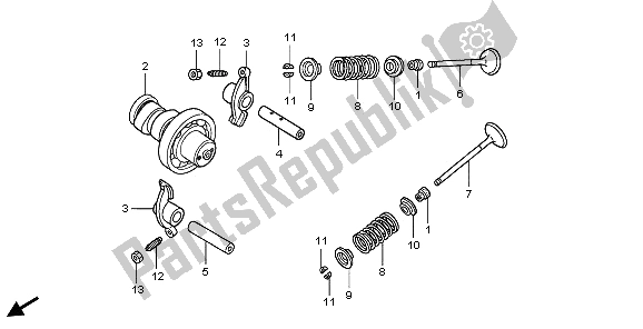All parts for the Camshaft & Valve of the Honda FES 150A 2009