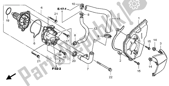 All parts for the Water Pump of the Honda CBF 600N 2008