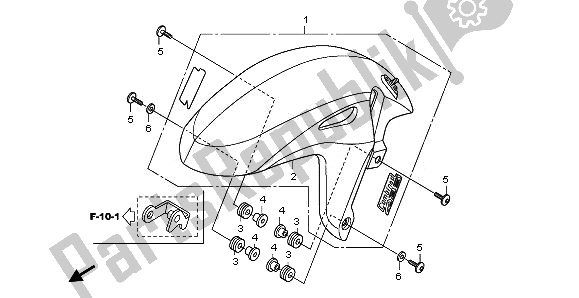 Tutte le parti per il Parafango Anteriore del Honda CB 600F Hornet 2011