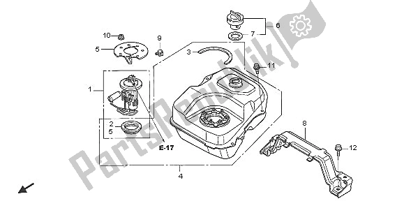 Tutte le parti per il Serbatoio Di Carburante del Honda SH 150 2005