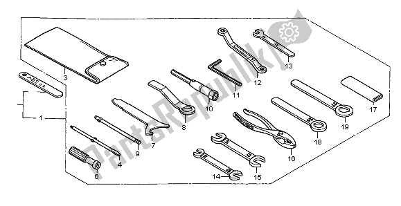 Alle onderdelen voor de Hulpmiddelen van de Honda ST 1100 1995