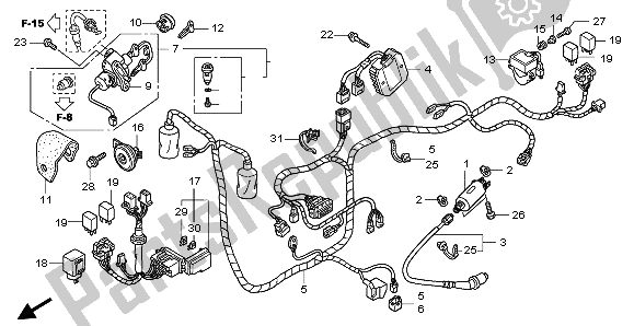 All parts for the Wire Harness of the Honda SH 125R 2008