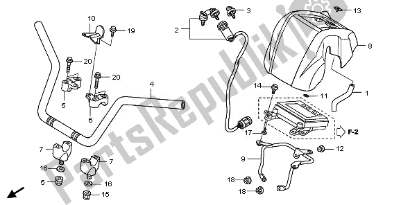 Todas las partes para Manejar Tubo de Honda TRX 420 FA Fourtrax Rancher AT 2011