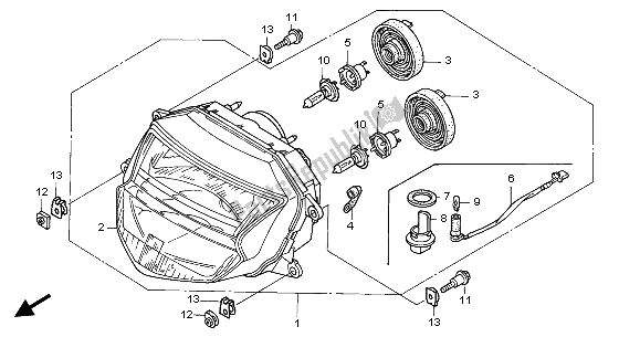 All parts for the Headlight (eu) of the Honda CBR 1100 XX 2002