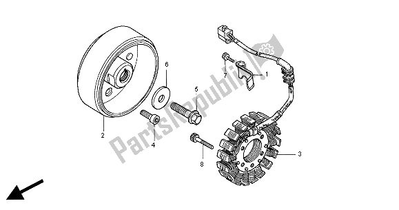 All parts for the Generator of the Honda CB 500 2000