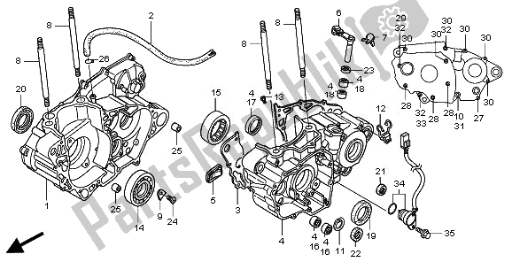 All parts for the Crankcase of the Honda CRF 450R 2008