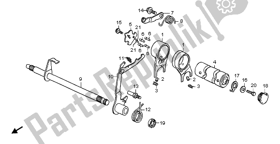 All parts for the Gearshift Drum of the Honda CRF 70F 2009