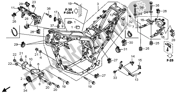 All parts for the Frame Body of the Honda XL 700 VA Transalp 2008