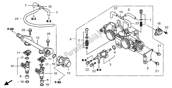 Toutes les pièces pour le Corps De Papillon du Honda FJS 600A 2006