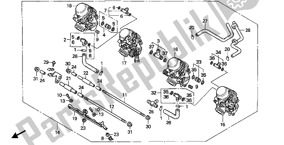 Todas las partes para Carburador (montaje) de Honda CB 1000F 1993