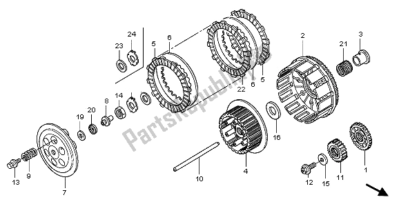 All parts for the Clutch of the Honda CRF 450R 2006