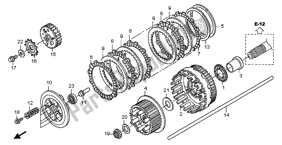 All parts for the Clutch of the Honda ST 1300 2008