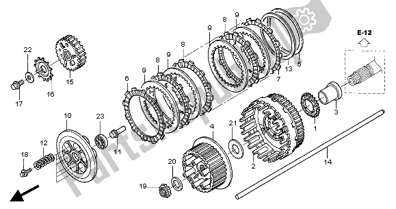 All parts for the Clutch of the Honda ST 1300A 2004