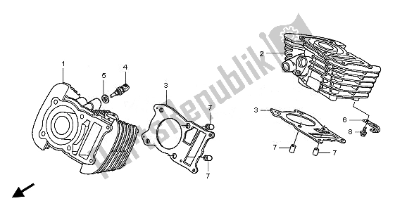 All parts for the Cylinder of the Honda XL 125V 2011