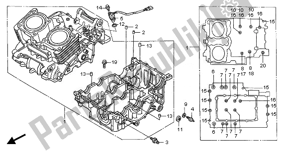 Todas las partes para Caja Del Cigüeñal de Honda CBF 500A 2008