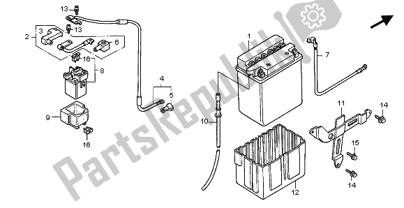 All parts for the Battery of the Honda CB 750F2 1997