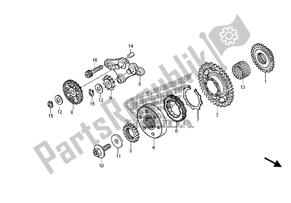 All parts for the Starting Motor of the Honda CRF 250X 2012