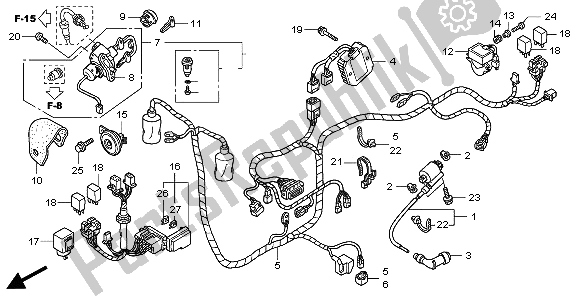 Tutte le parti per il Cablaggio del Honda PES 150 2007