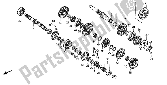 Todas las partes para Transmisión de Honda XR 600R 1986