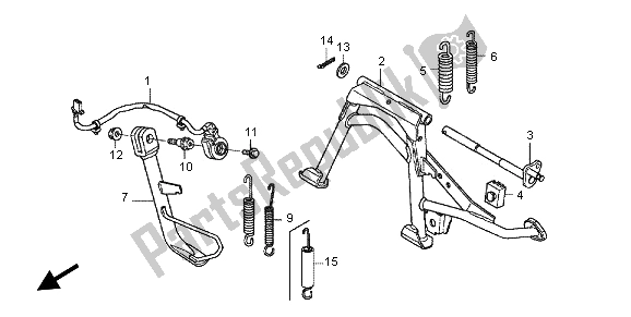 All parts for the Stand of the Honda WW 125 2013