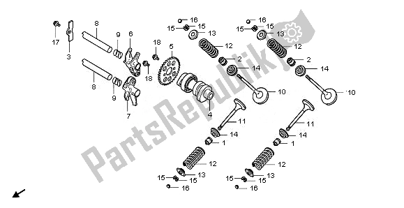 Todas las partes para árbol De Levas Y Válvula de Honda NSS 250A 2010