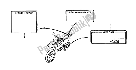 All parts for the Caution Label of the Honda CR 125R 1999