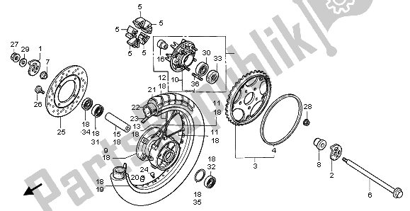 All parts for the Rear Wheel of the Honda XRV 750 Africa Twin 1995