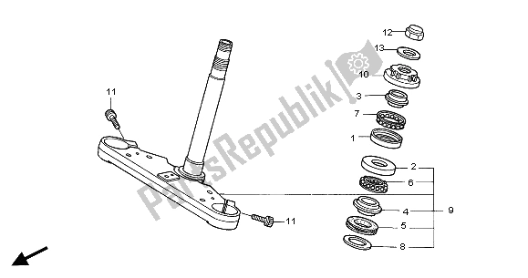 Toutes les pièces pour le Potence De Direction du Honda VT 125C2 2001