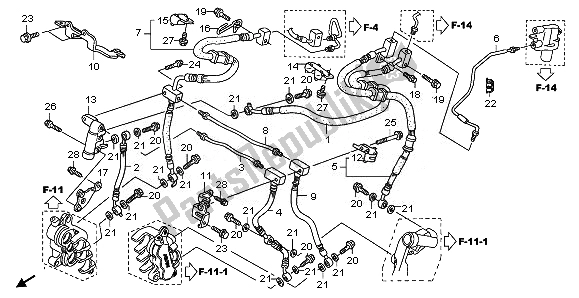 All parts for the Front Brake Hose of the Honda ST 1300 2008