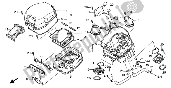 All parts for the Air Cleaner of the Honda XL 1000V 2003