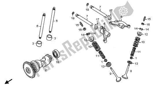 All parts for the Camshaft of the Honda TRX 250X 2011