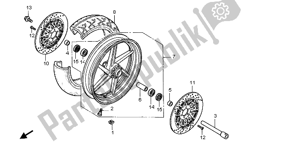 Tutte le parti per il Ruota Anteriore del Honda VFR 750F 1995