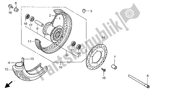 Tutte le parti per il Ruota Anteriore del Honda VT 1100C3 1998